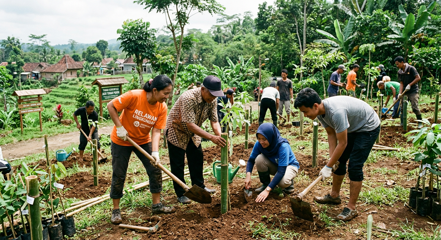 LIVESGP TEGAL Hijau - Program lingkungan seperti gotong royong dan penanaman pohon.